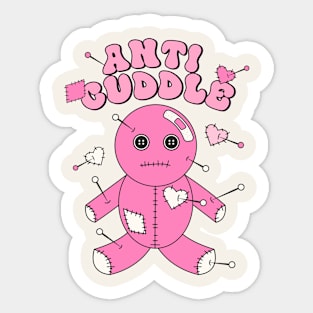 Anti Cuddle Bear Pink Love Sticker